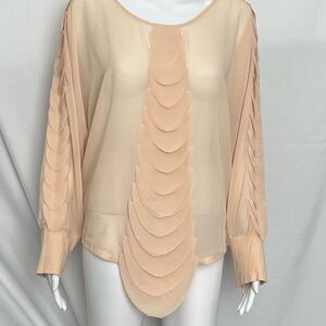 Vintage Chiffon Scallop Batwing Sleeve Women’s Blouse
